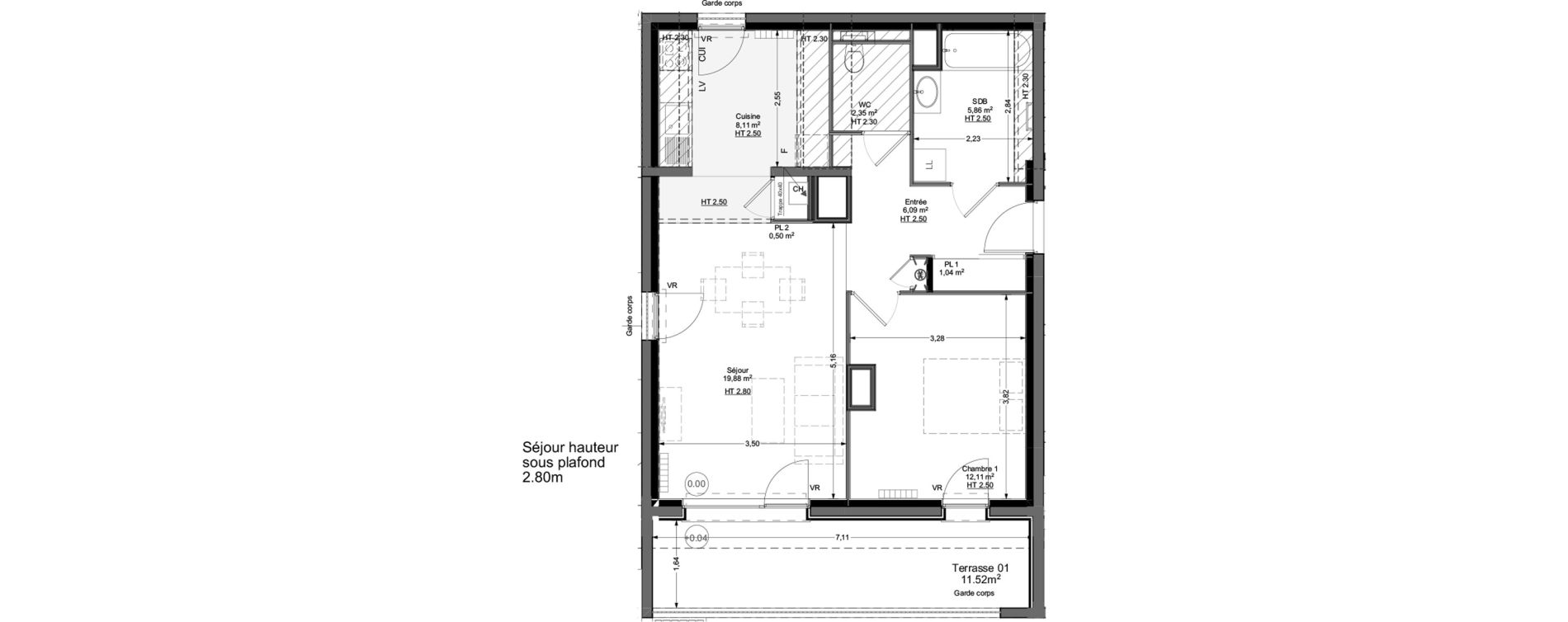 Appartement T2 de 55,94 m2 &agrave; Thonon-Les-Bains Rives - concise