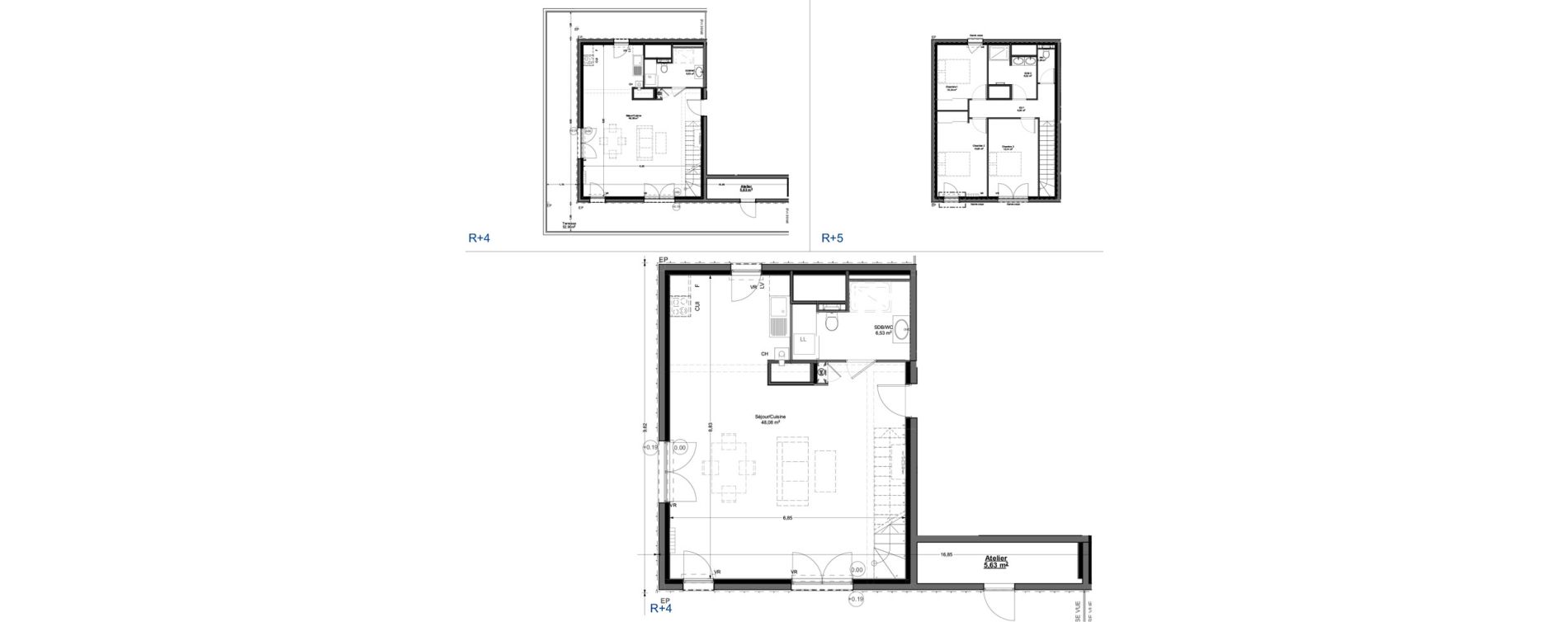 Duplex T5 de 106,75 m2 &agrave; Thonon-Les-Bains Rives - concise