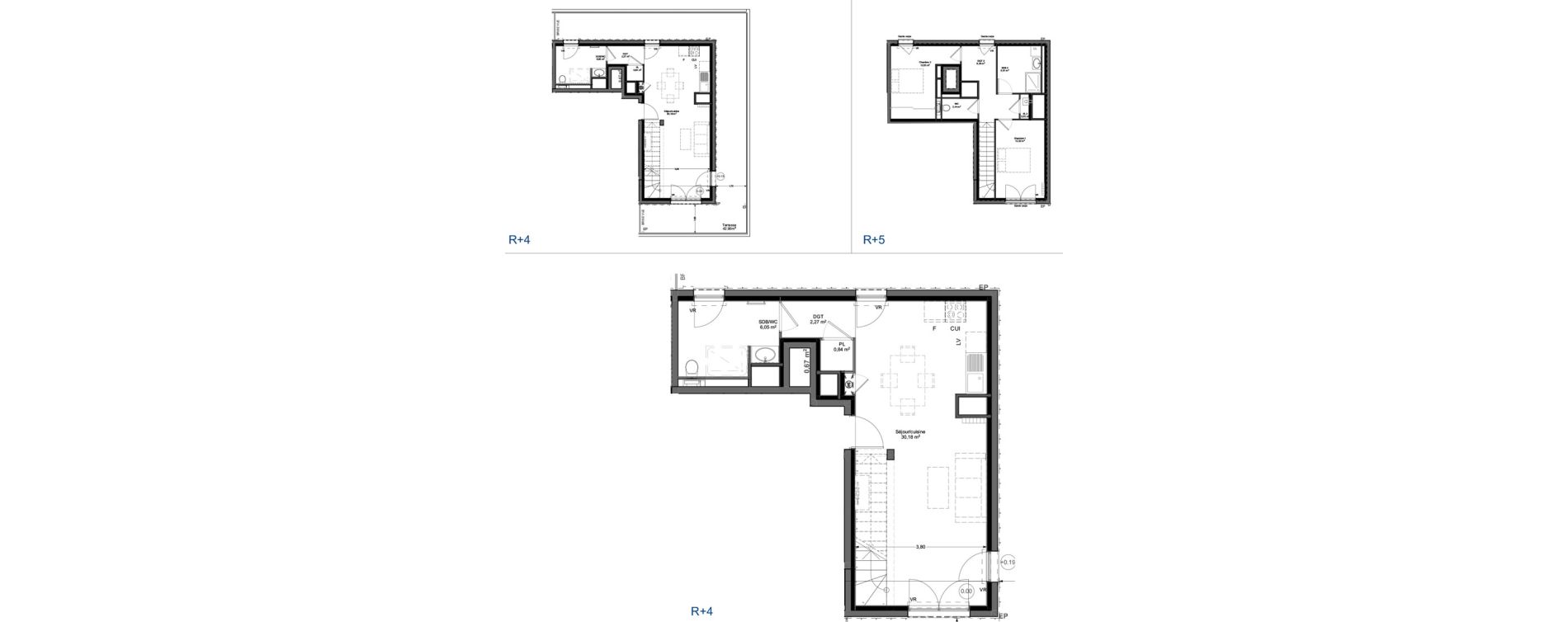Duplex T3 de 83,12 m2 &agrave; Thonon-Les-Bains Rives - concise