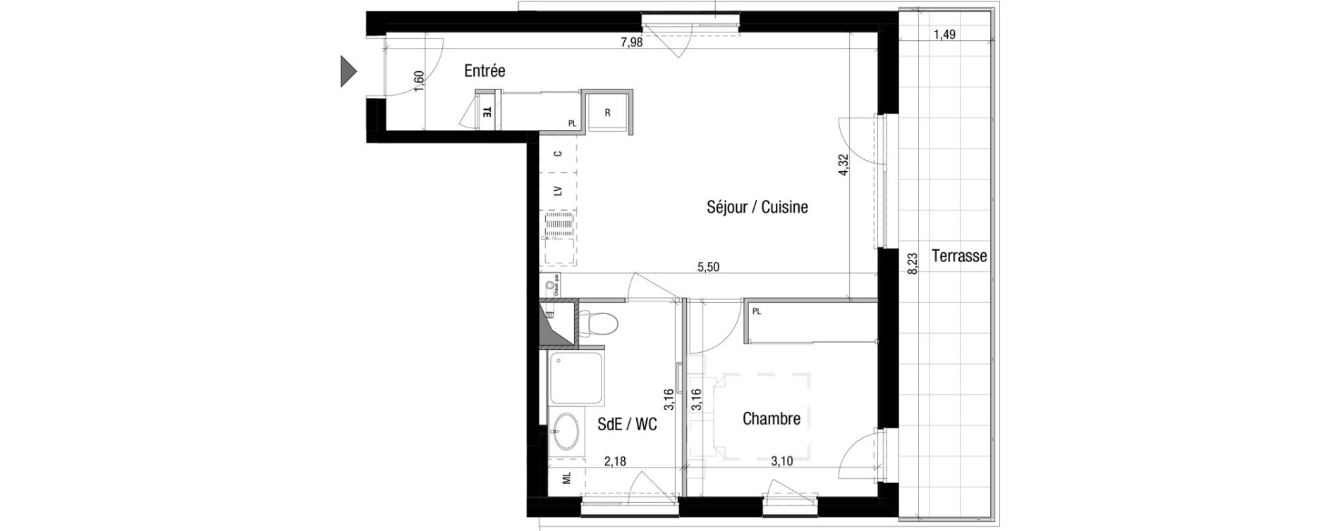 Appartement T2 de 43,45 m2 &agrave; Thonon-Les-Bains 