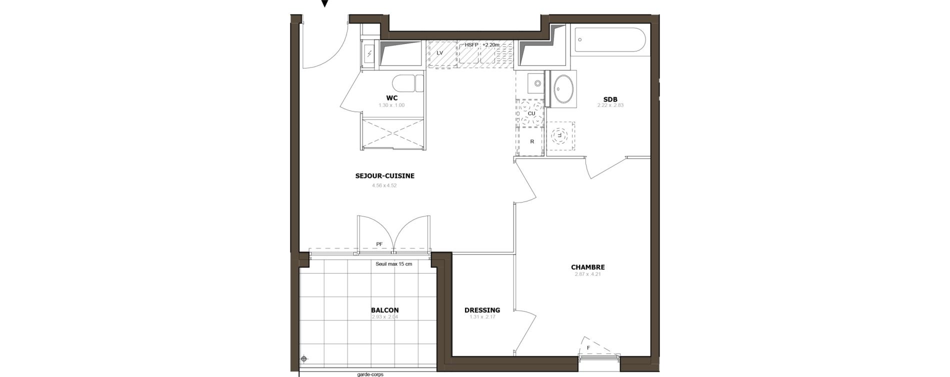 Appartement T2 de 41,73 m2 &agrave; Thonon-Les-Bains Rives - concise