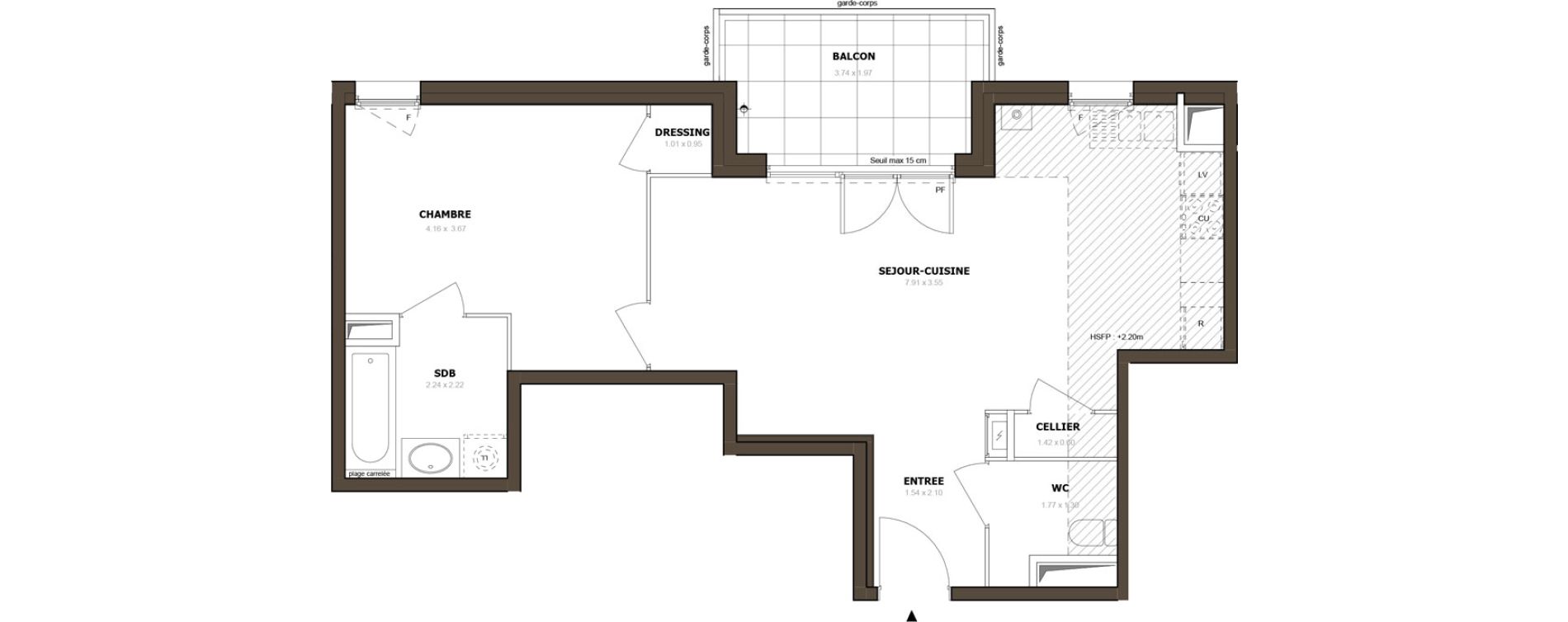 Appartement T2 de 53,00 m2 &agrave; Thonon-Les-Bains Rives - concise