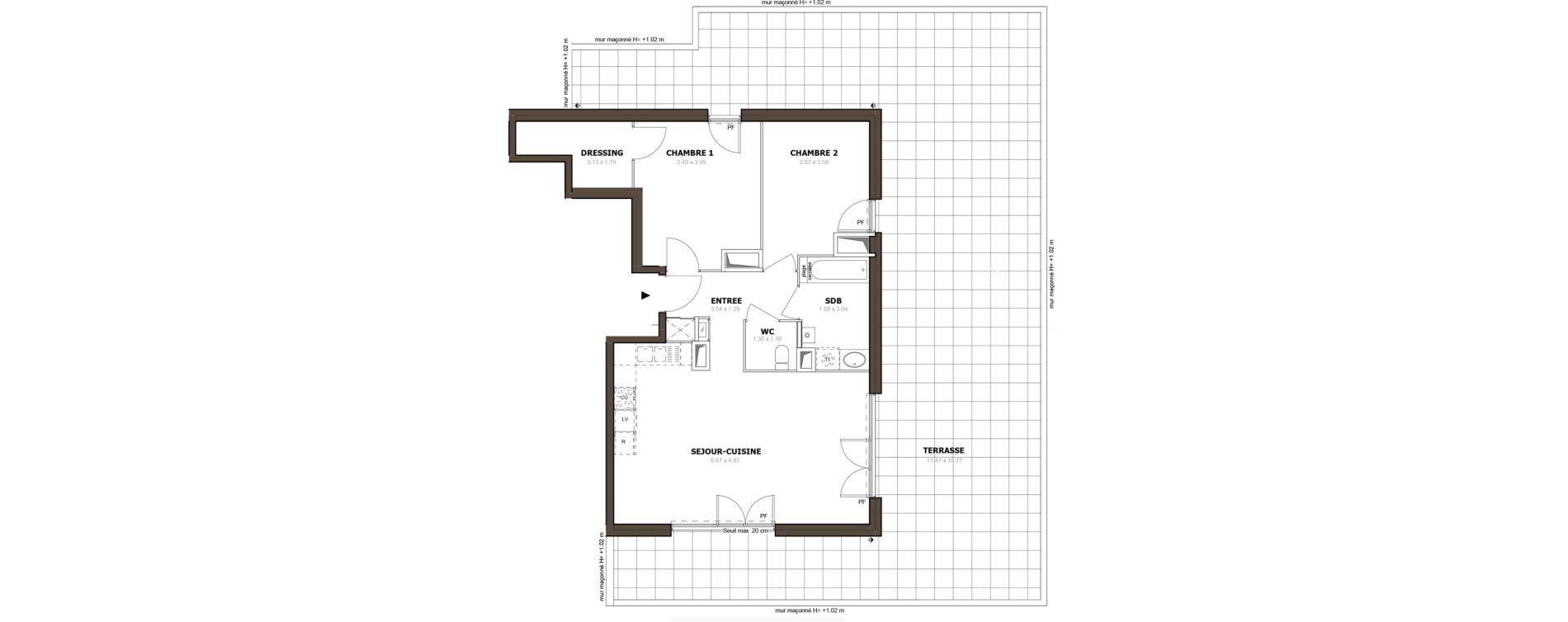 Appartement T3 de 70,03 m2 &agrave; Thonon-Les-Bains Rives - concise