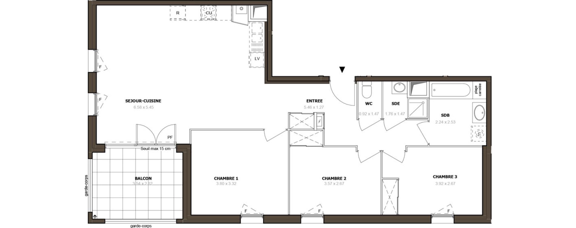 Appartement T4 de 85,92 m2 &agrave; Thonon-Les-Bains Rives - concise