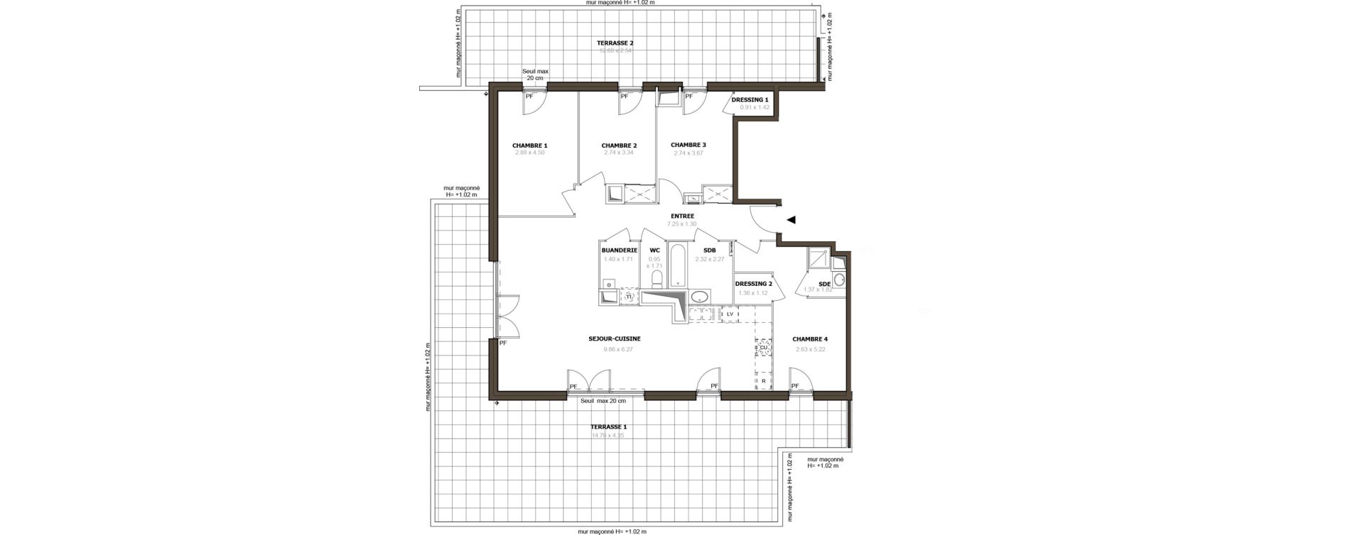 Appartement T5 de 110,73 m2 &agrave; Thonon-Les-Bains Rives - concise