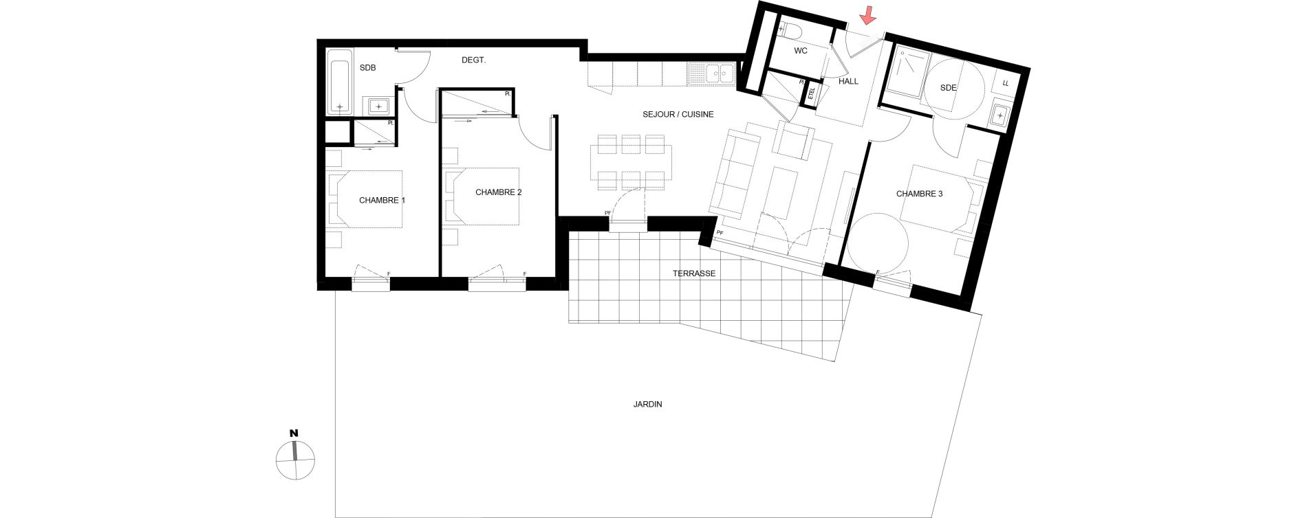 Appartement T4 de 81,31 m2 &agrave; Thorens-Gli&egrave;res Centre