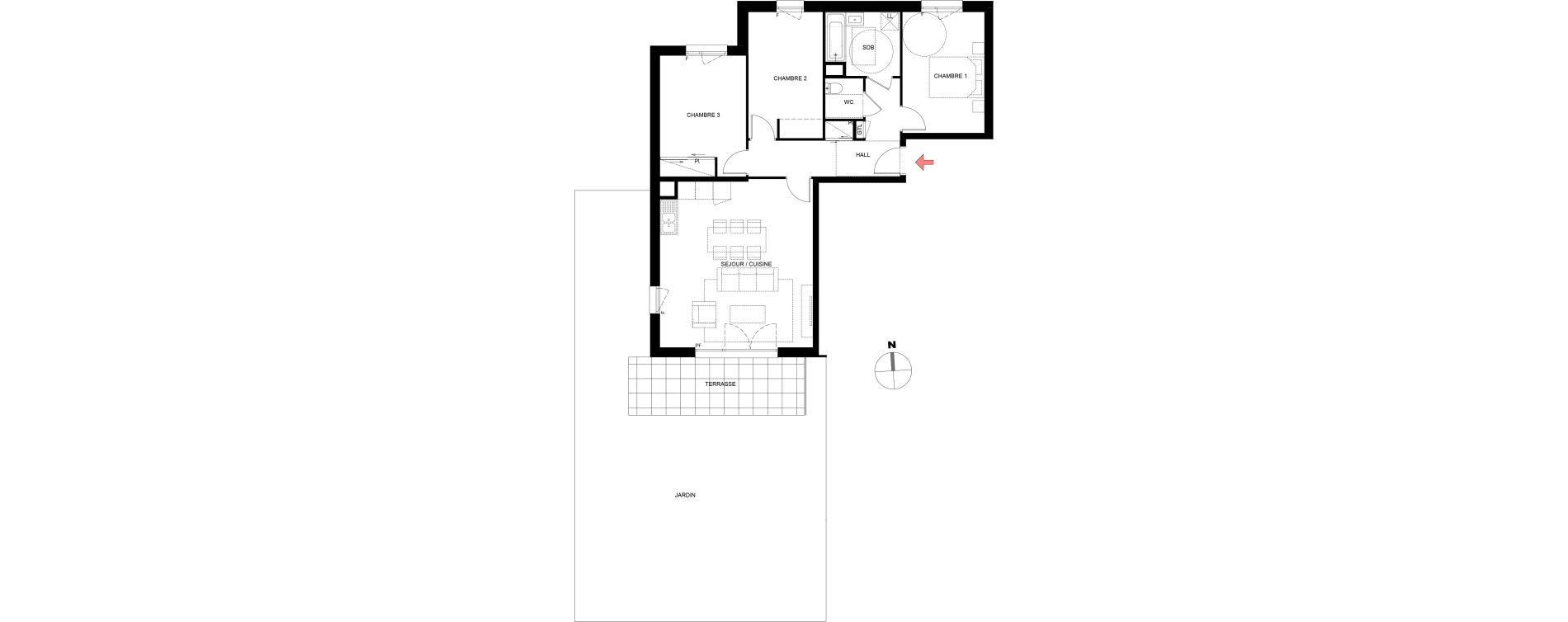 Appartement T4 de 82,10 m2 &agrave; Thorens-Gli&egrave;res Centre