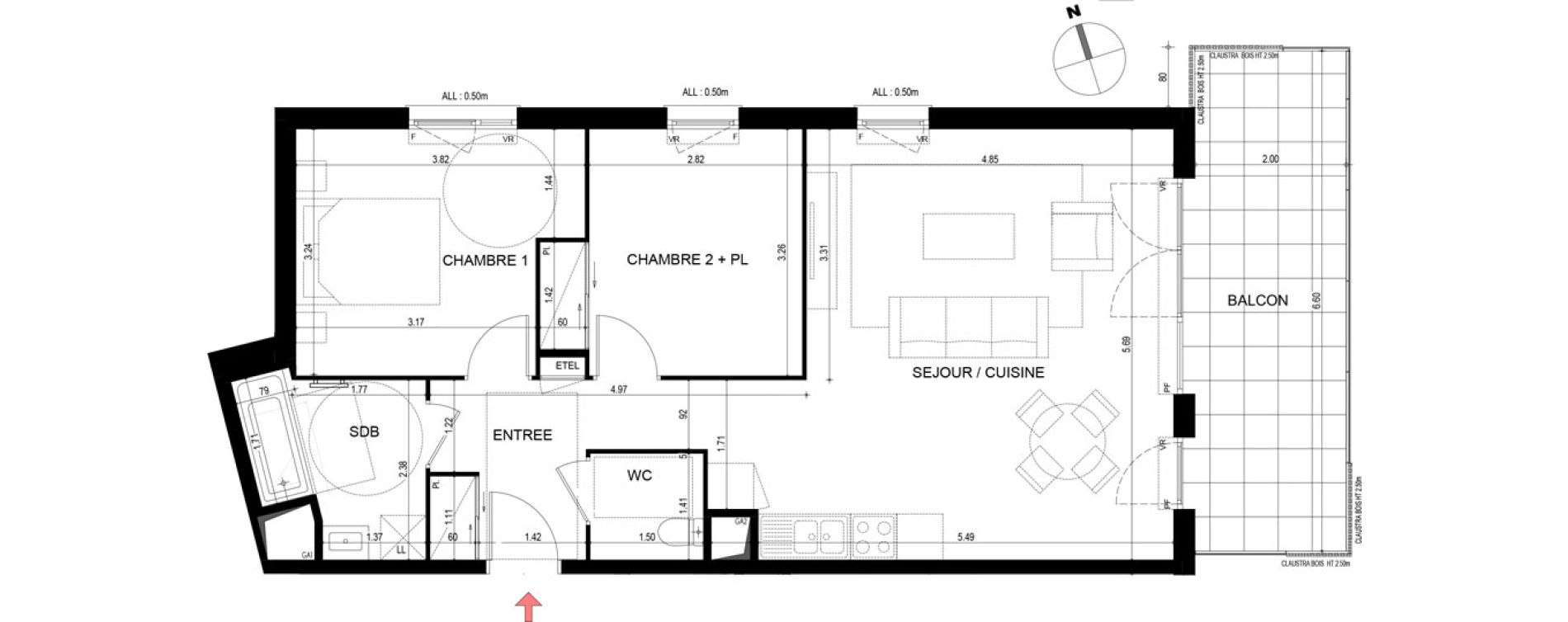 Appartement T3 de 64,95 m2 &agrave; Thorens-Gli&egrave;res Centre