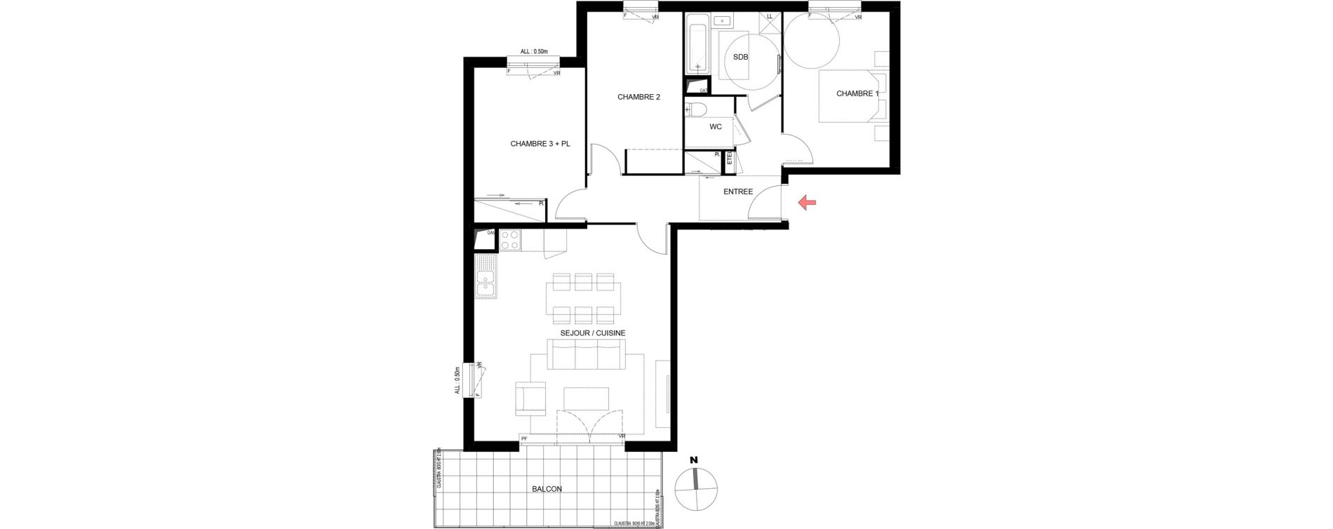 Appartement T4 de 82,66 m2 &agrave; Thorens-Gli&egrave;res Centre
