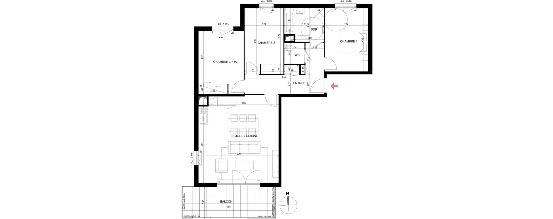 Appartement T4 de 82,66 m2 &agrave; Thorens-Gli&egrave;res Centre