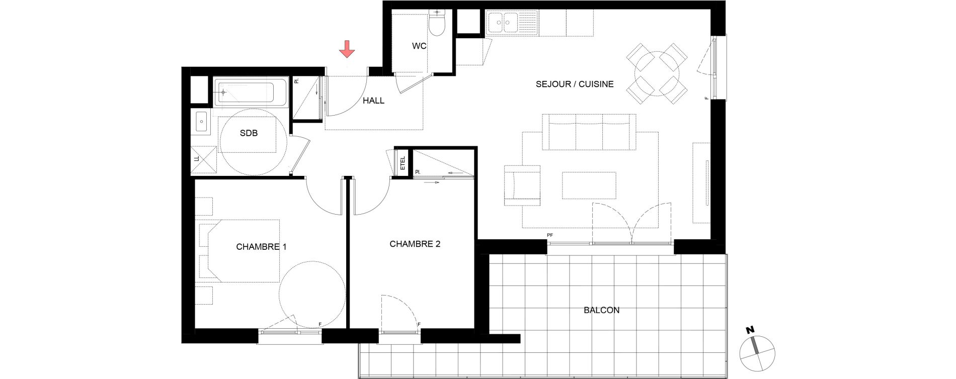 Appartement T3 de 63,85 m2 &agrave; Thorens-Gli&egrave;res Centre