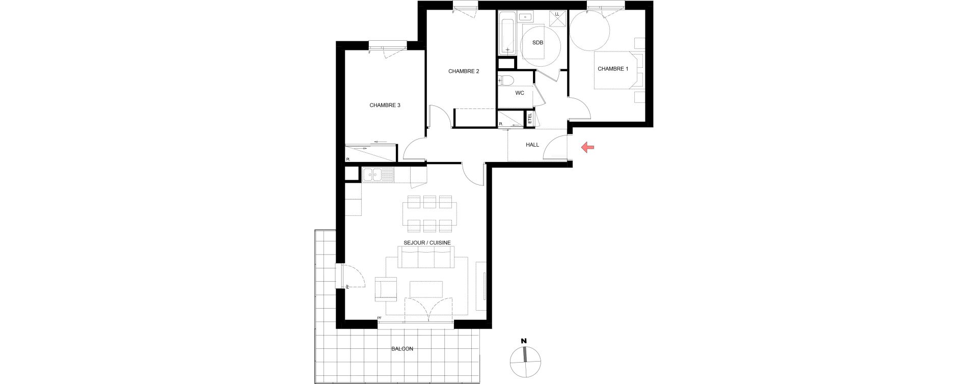 Appartement T4 de 81,97 m2 &agrave; Thorens-Gli&egrave;res Centre