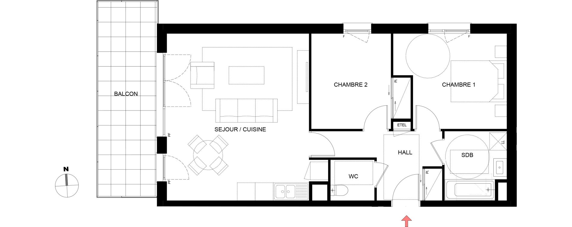 Appartement T3 de 62,73 m2 &agrave; Thorens-Gli&egrave;res Centre