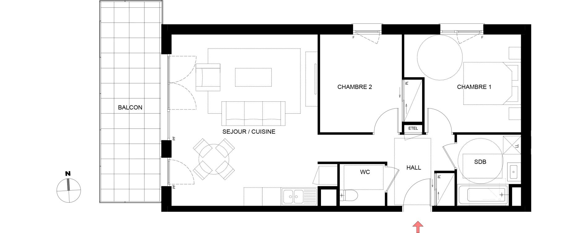 Appartement T3 de 62,79 m2 &agrave; Thorens-Gli&egrave;res Centre
