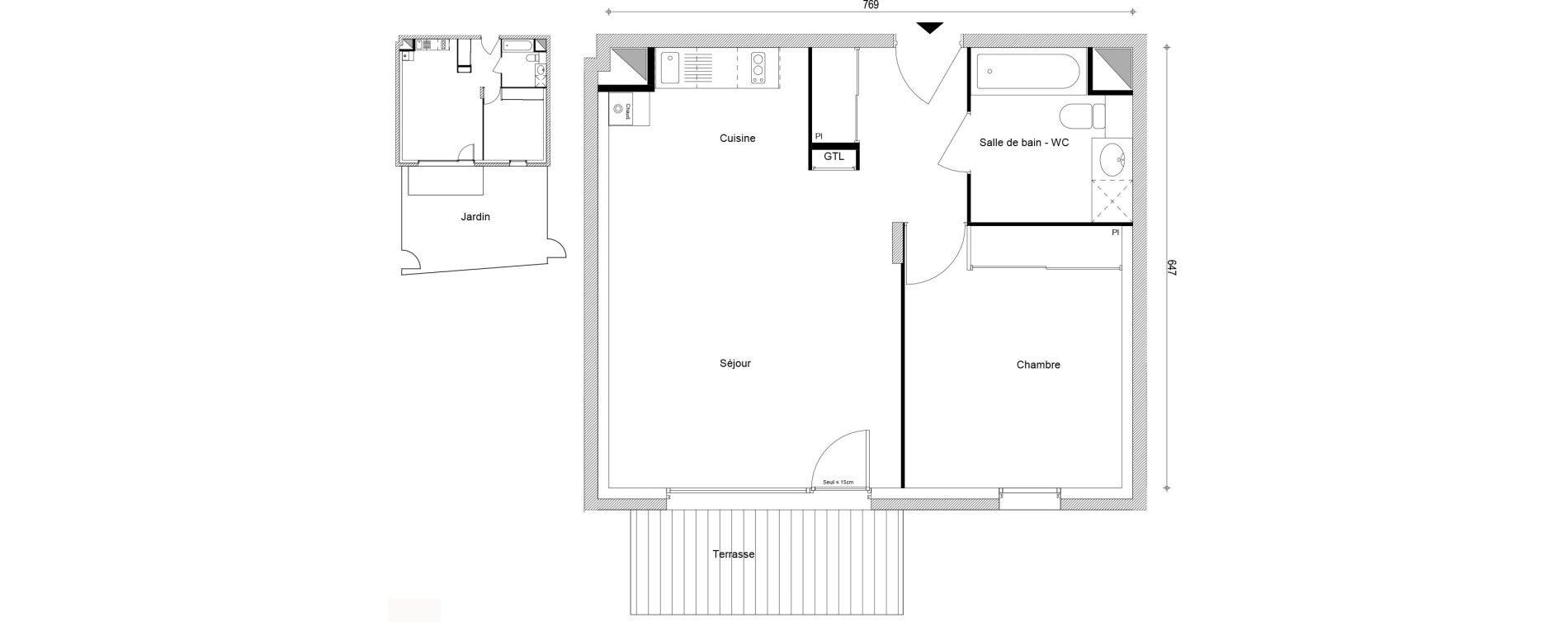 Appartement T2 de 47,27 m2 &agrave; Thyez Centre