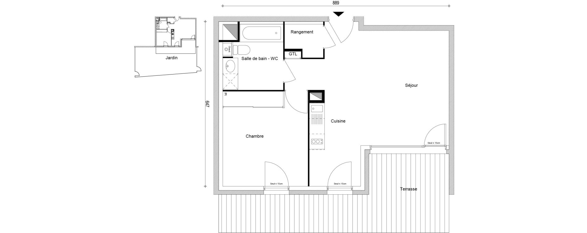 Appartement T2 de 48,63 m2 &agrave; Thyez Centre