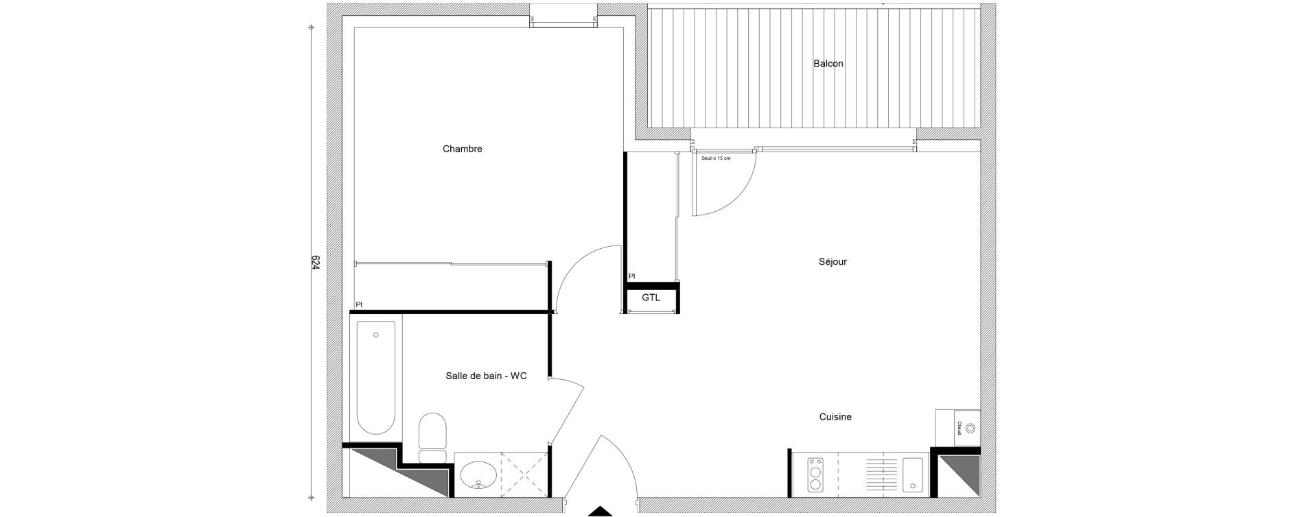 Appartement T2 de 42,14 m2 &agrave; Thyez Centre
