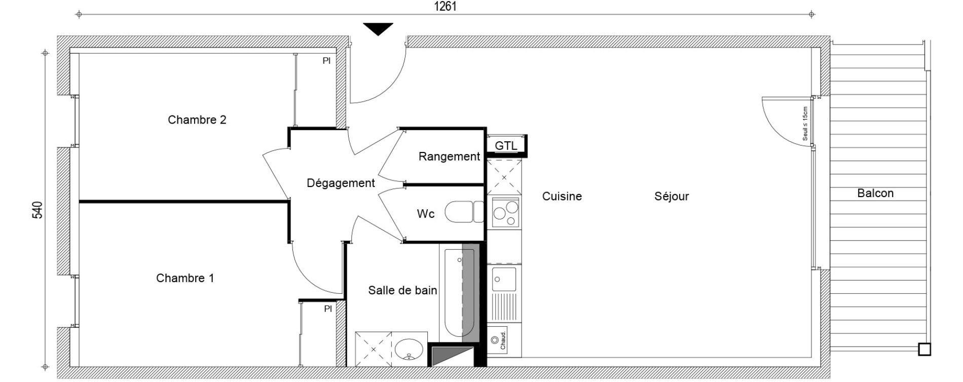 Appartement T3 de 65,73 m2 &agrave; Thyez Centre