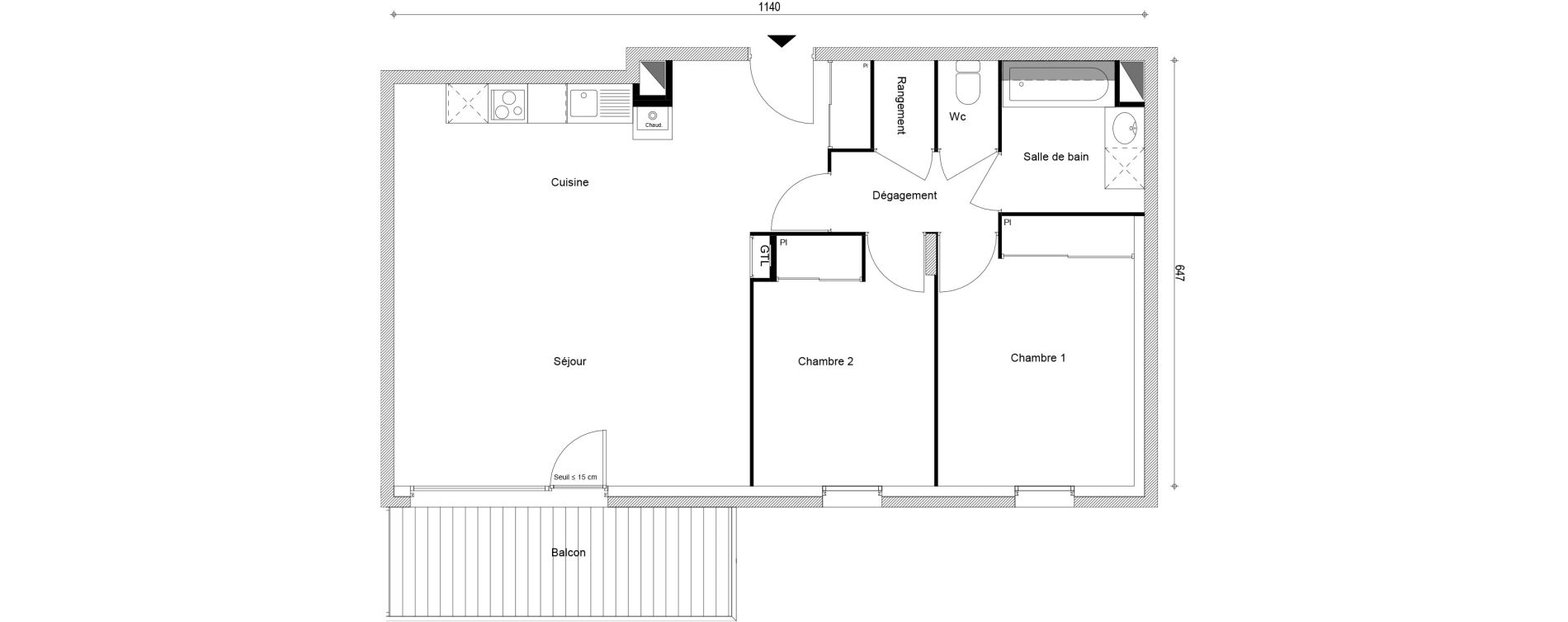 Appartement T3 de 69,58 m2 &agrave; Thyez Centre