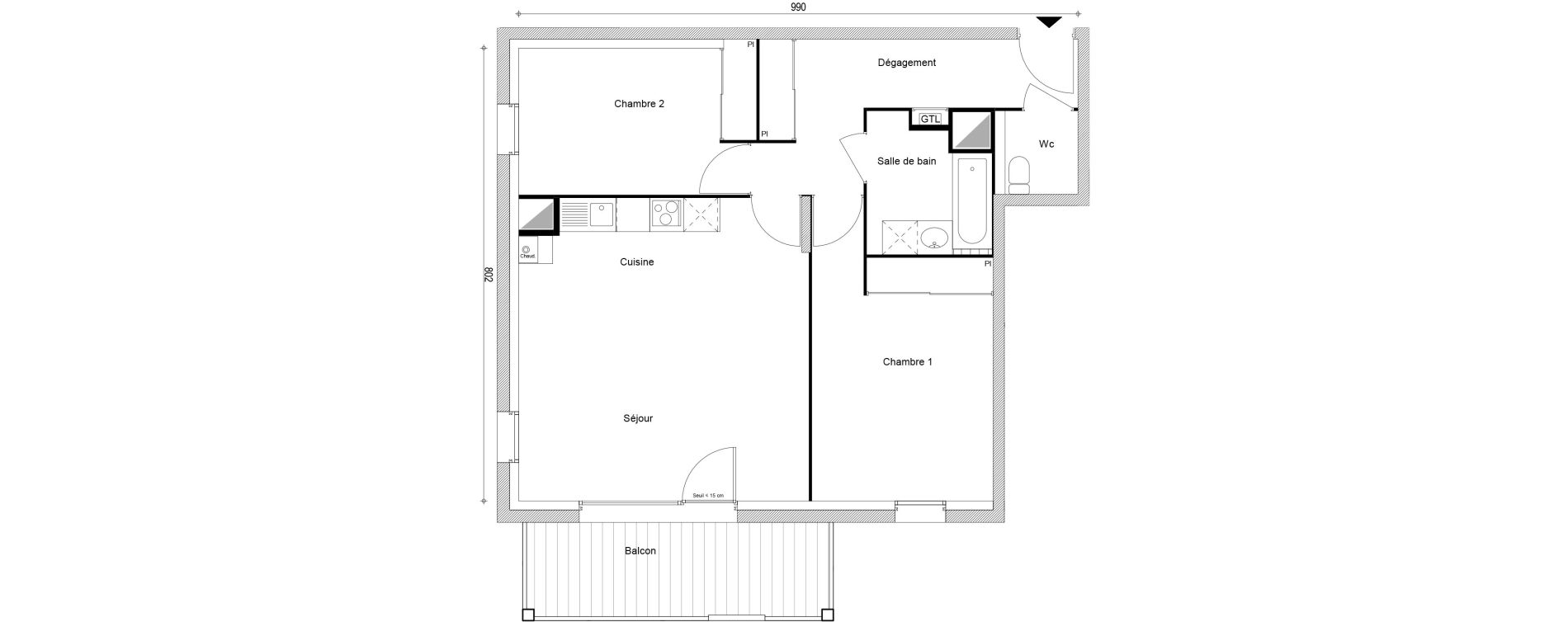 Appartement T3 de 69,50 m2 &agrave; Thyez Centre