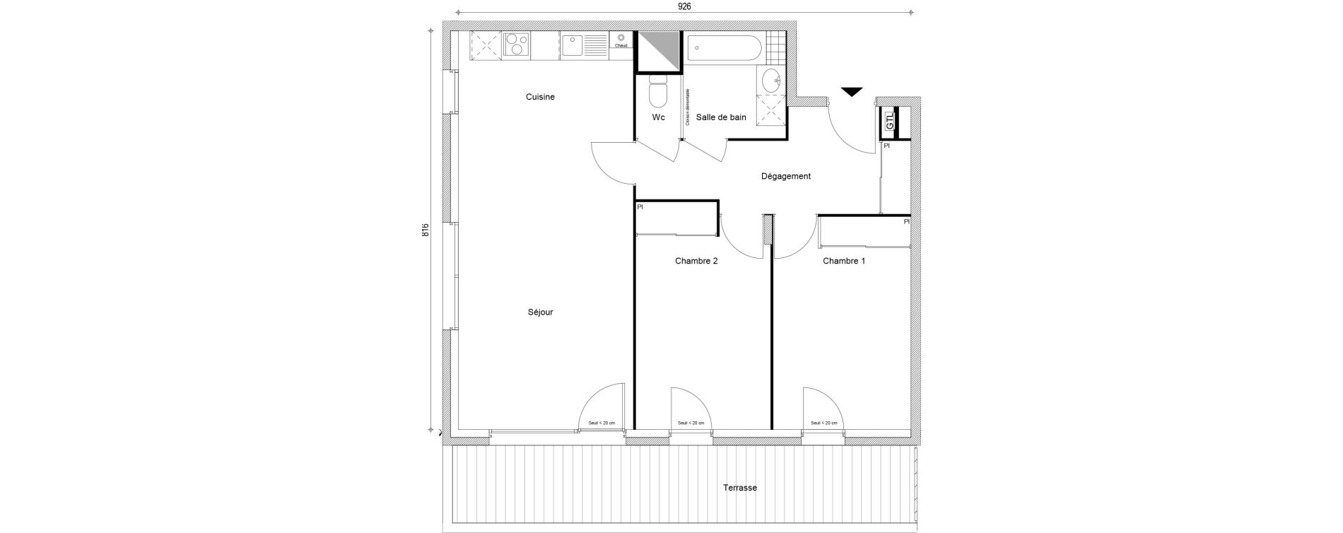 Appartement T3 de 68,96 m2 &agrave; Thyez Centre