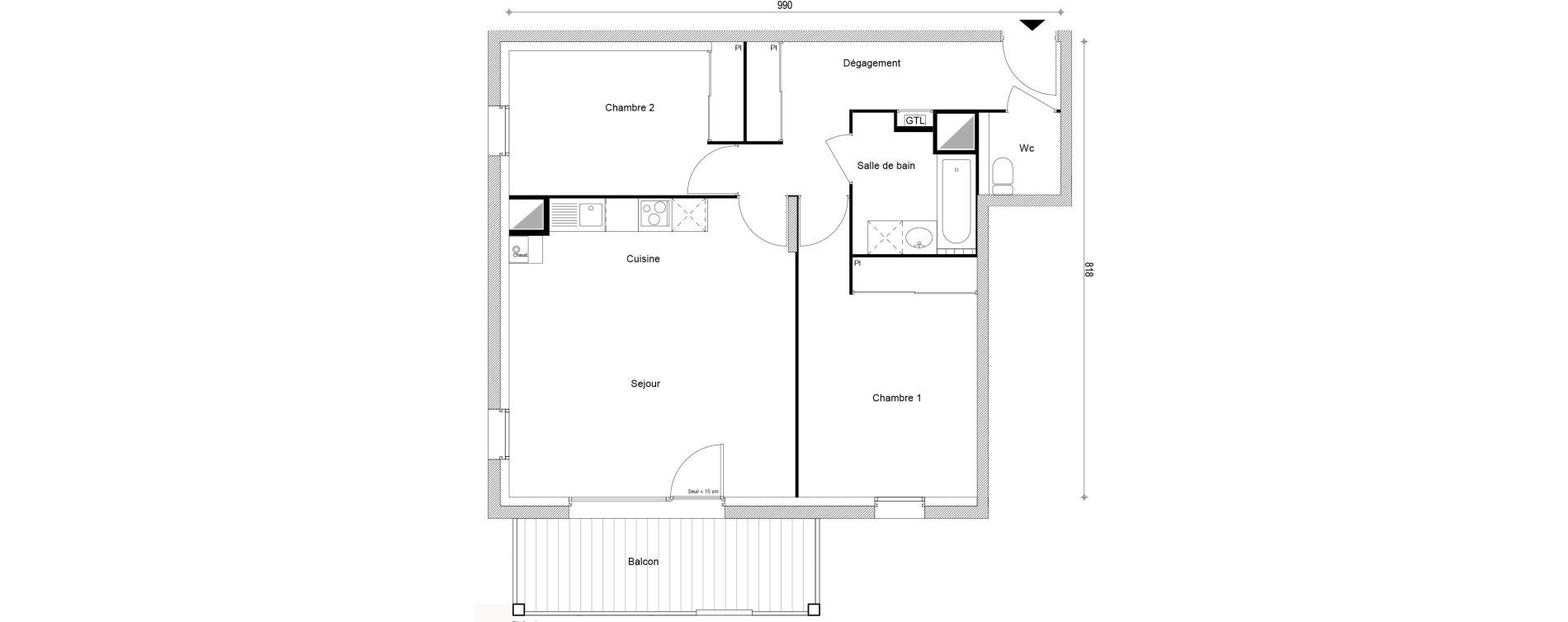 Appartement T3 de 69,50 m2 &agrave; Thyez Centre