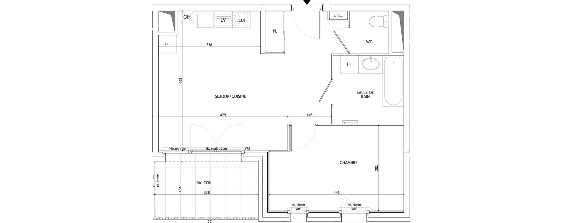 Appartement T2 de 44,27 m2 &agrave; Valleiry Centre