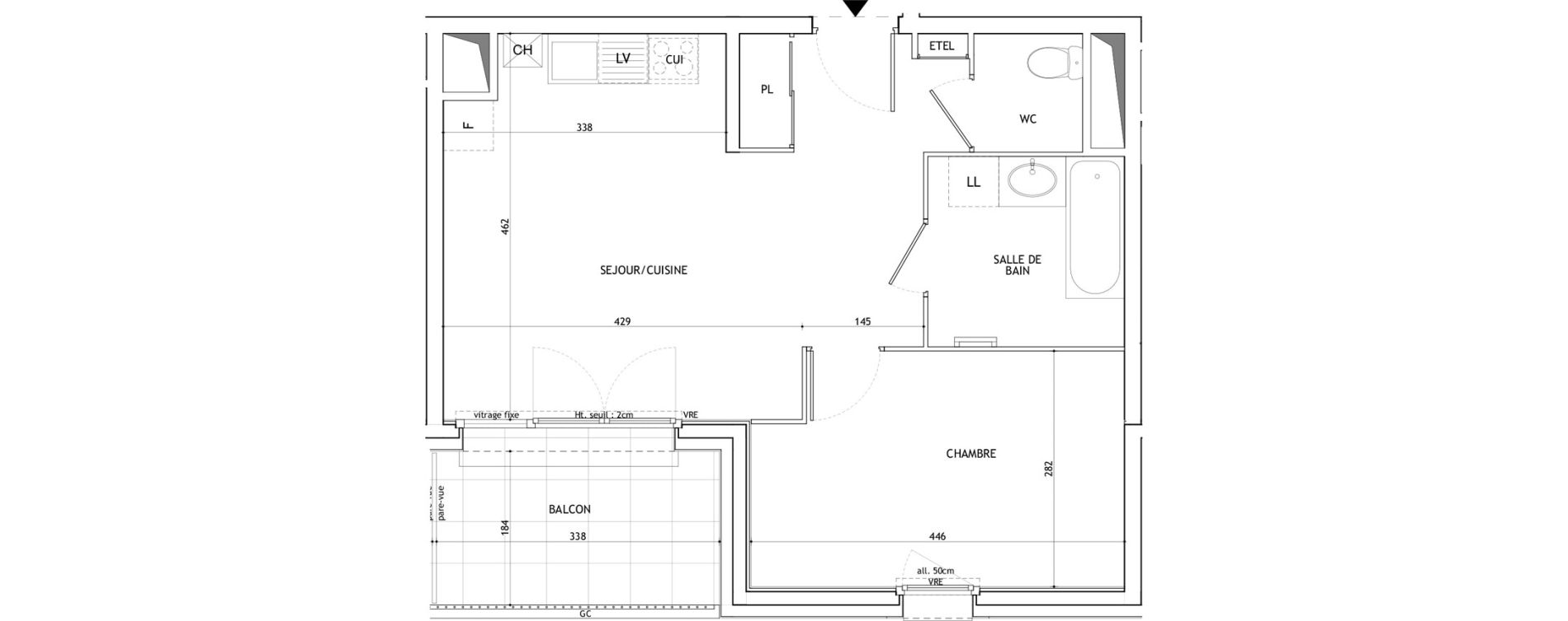 Appartement T2 de 44,38 m2 &agrave; Valleiry Centre