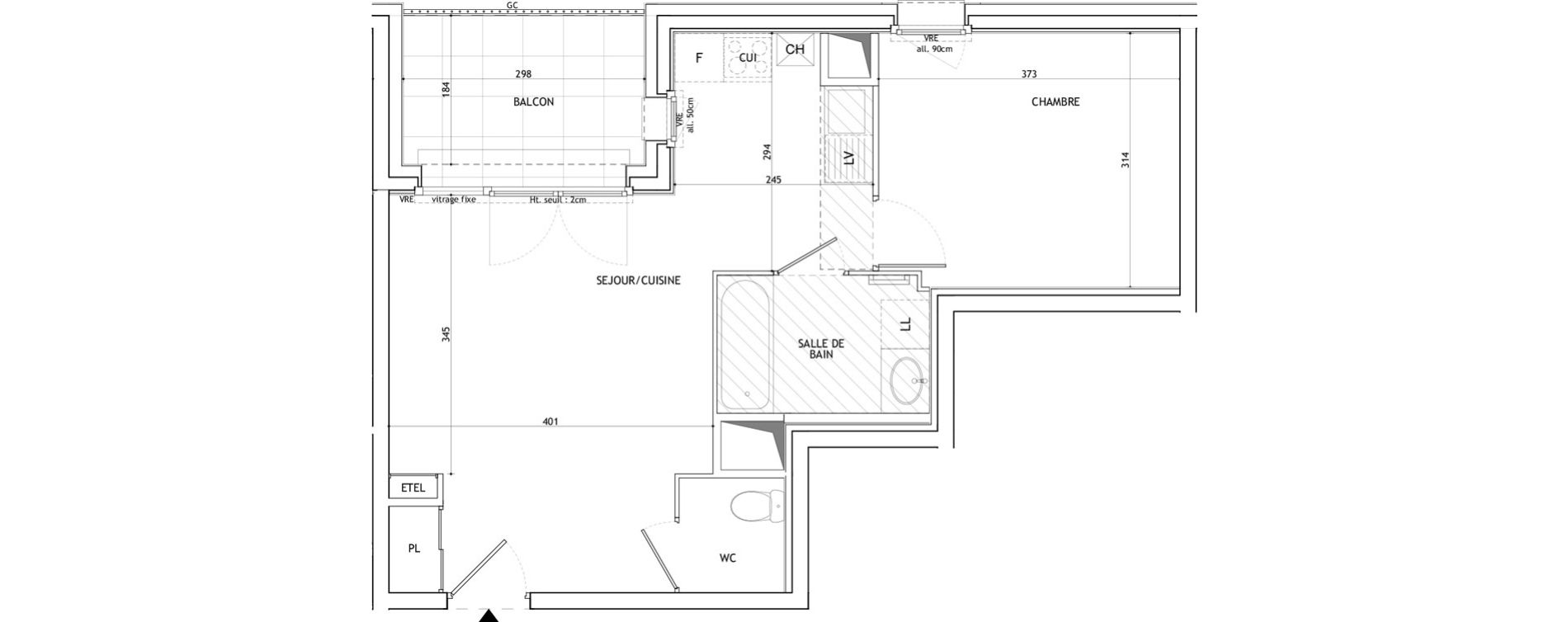 Appartement T2 de 43,04 m2 &agrave; Valleiry Centre