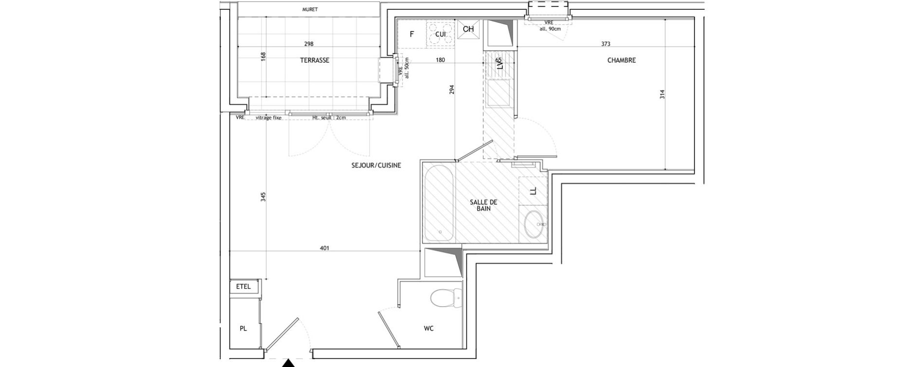 Appartement T2 de 43,04 m2 &agrave; Valleiry Centre