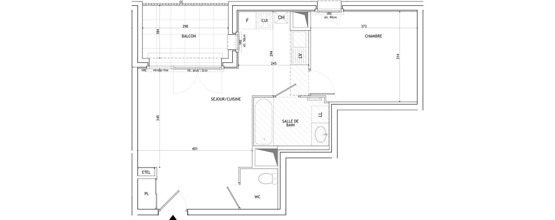 Appartement T2 de 43,04 m2 &agrave; Valleiry Centre