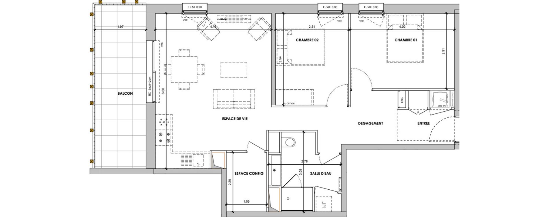 Appartement T3 de 68,83 m2 &agrave; Verchaix Centre