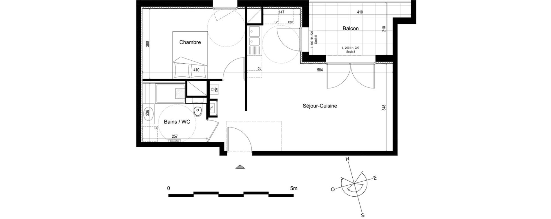 Appartement T2 de 45,13 m2 &agrave; V&eacute;traz-Monthoux Centre
