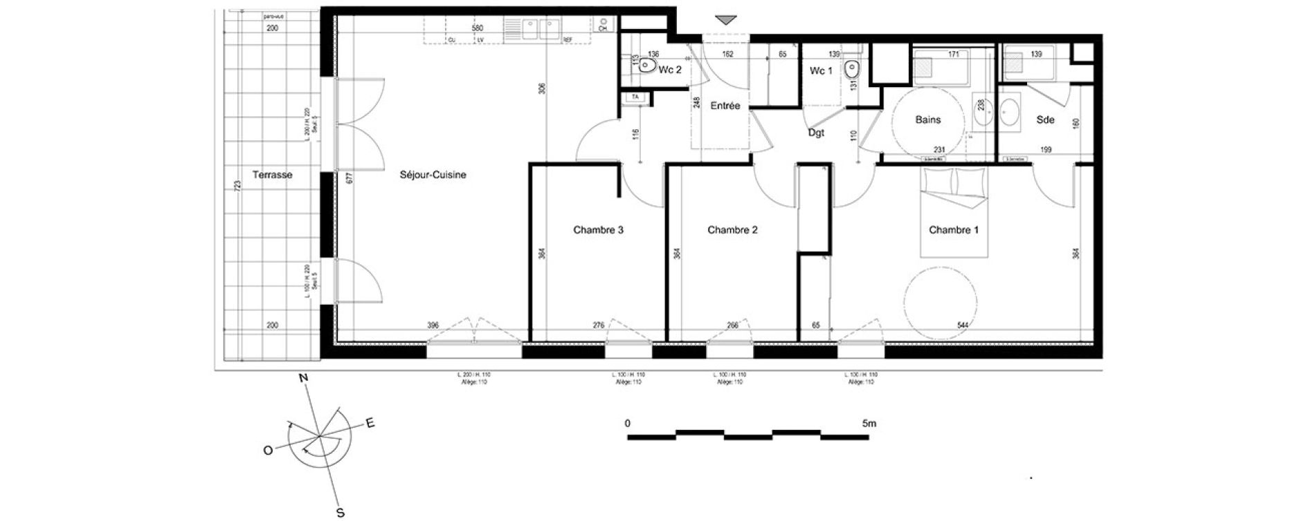 Appartement T4 de 96,31 m2 &agrave; V&eacute;traz-Monthoux Centre