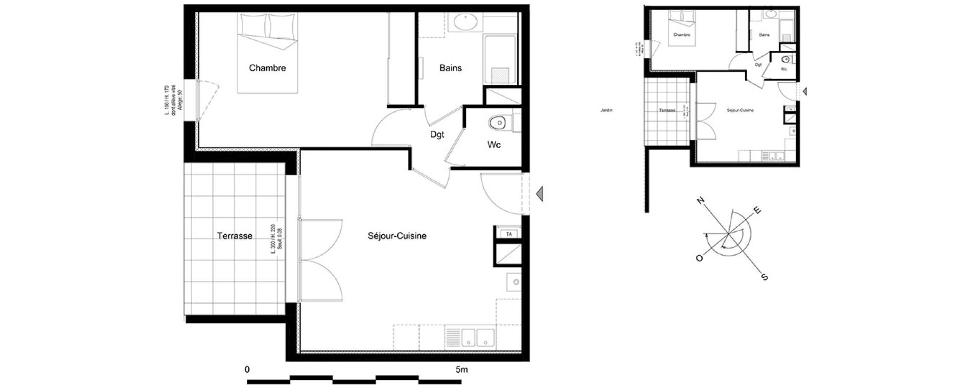 Appartement T2 de 46,23 m2 &agrave; V&eacute;traz-Monthoux Centre