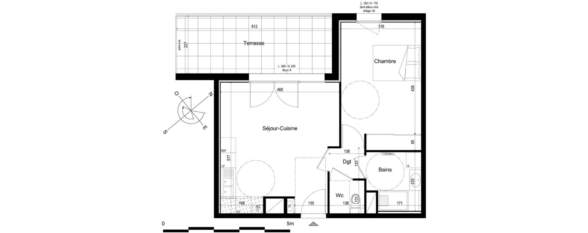 Appartement T2 de 46,05 m2 &agrave; V&eacute;traz-Monthoux Centre