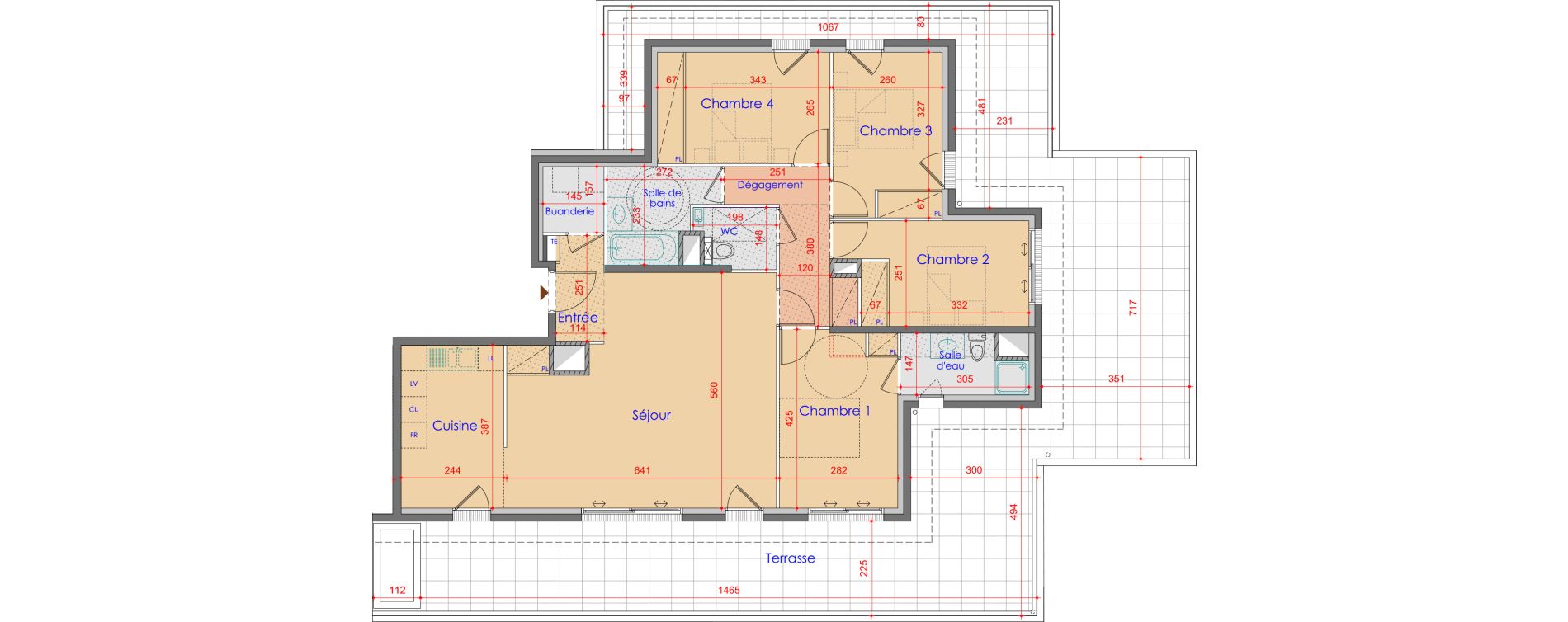 Appartement T5 de 107,29 m2 &agrave; V&eacute;traz-Monthoux Centre