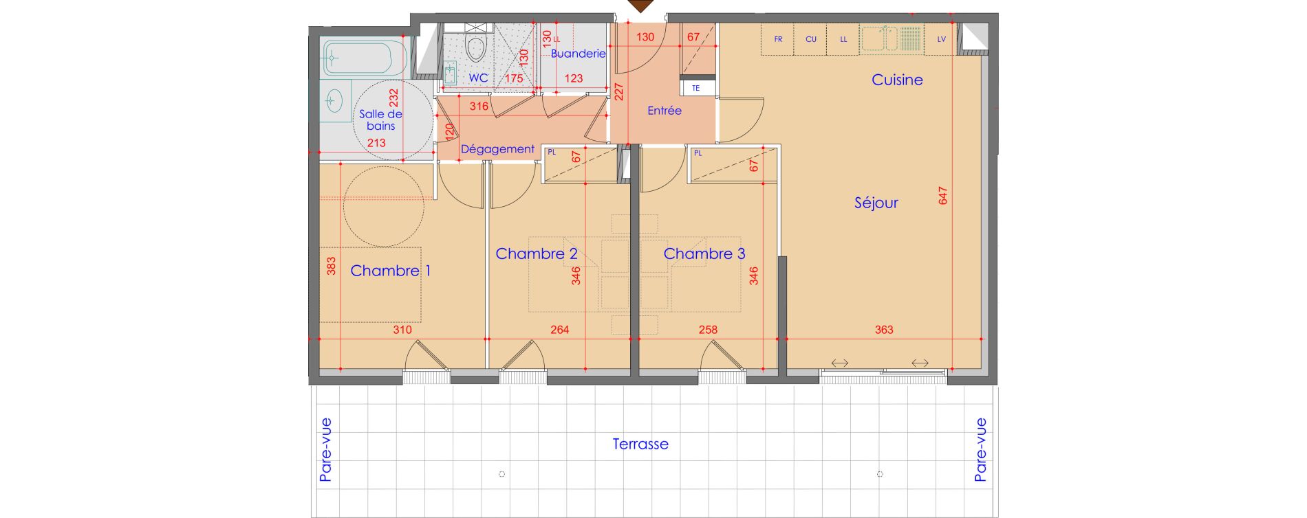 Appartement T4 de 75,05 m2 &agrave; V&eacute;traz-Monthoux Centre