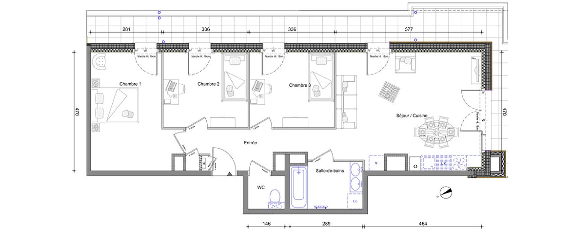 Appartement T4 de 75,38 m2 &agrave; V&eacute;traz-Monthoux Centre