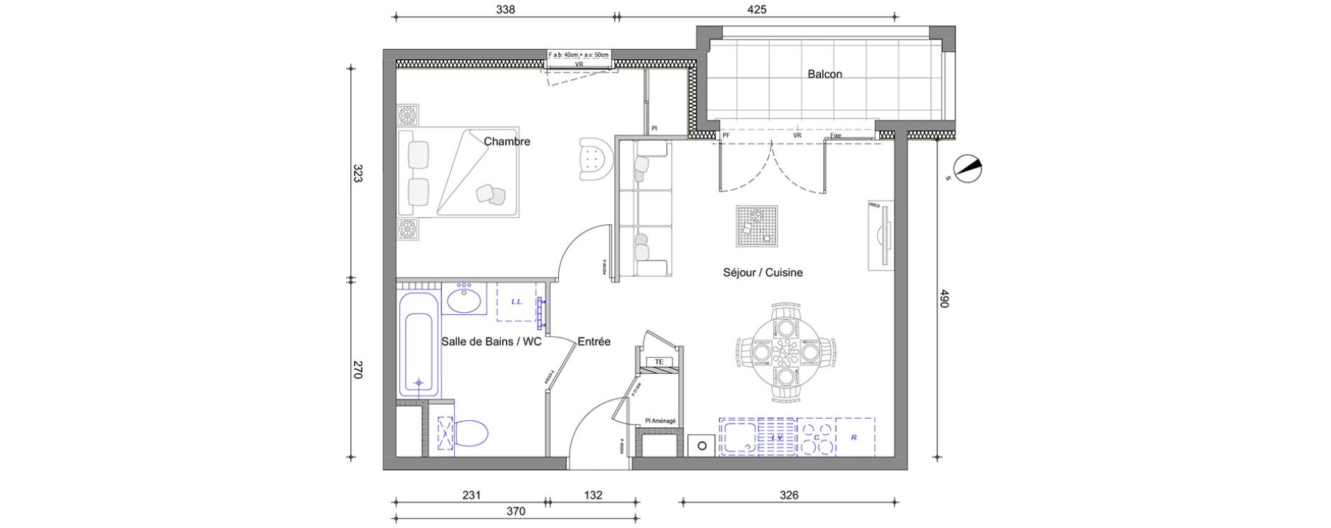 Appartement T2 de 40,41 m2 &agrave; V&eacute;traz-Monthoux Centre