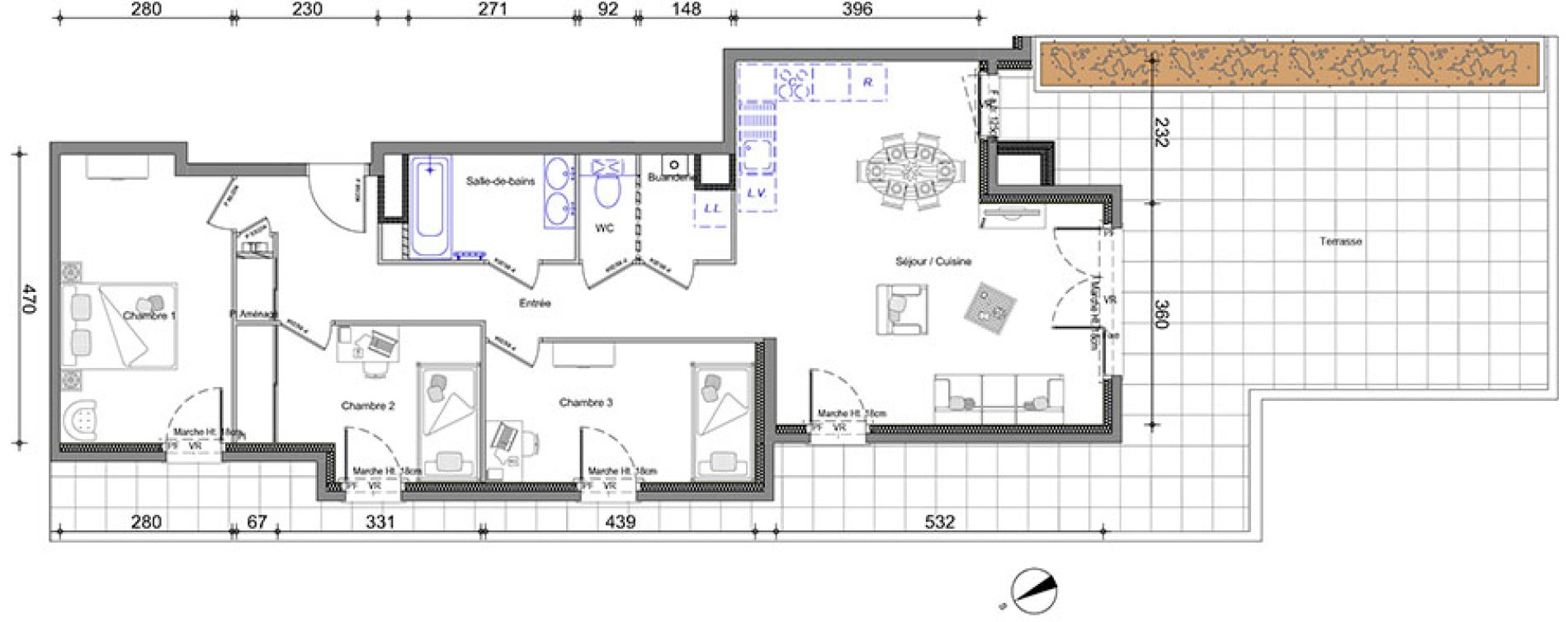 Appartement T4 de 81,34 m2 &agrave; V&eacute;traz-Monthoux Centre