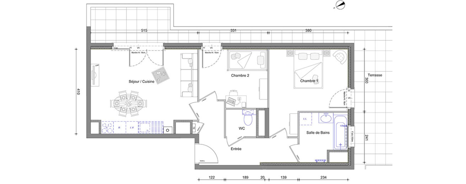 Appartement T3 de 57,06 m2 &agrave; V&eacute;traz-Monthoux Centre