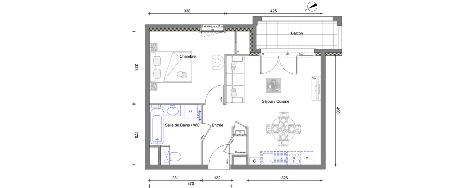 Appartement T2 de 40,41 m2 à Vétraz-Monthoux Centre