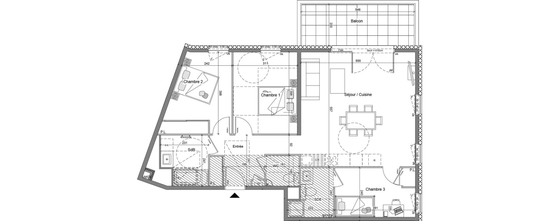 Appartement T4 de 83,28 m2 &agrave; V&eacute;traz-Monthoux Centre