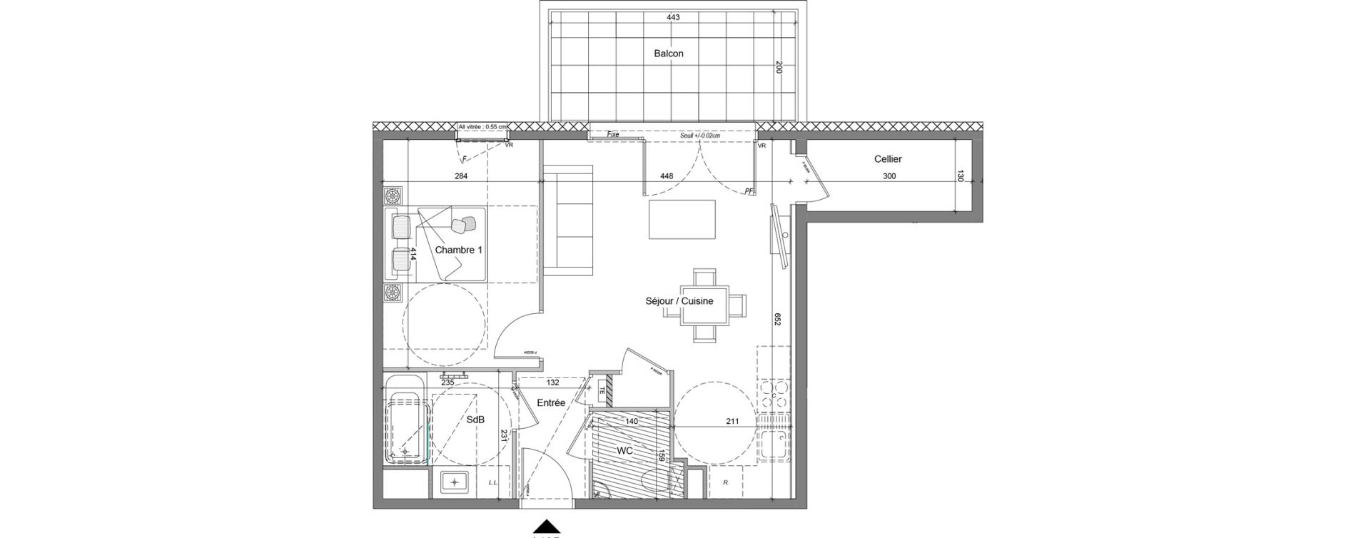 Appartement T2 de 49,78 m2 &agrave; V&eacute;traz-Monthoux Centre