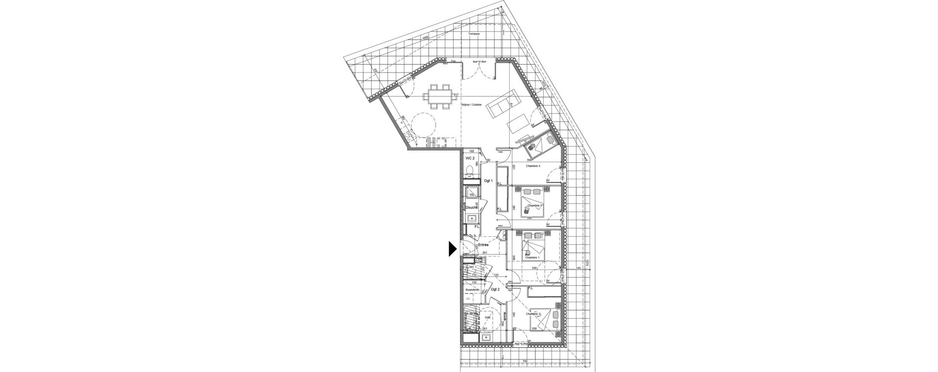 Appartement T5 de 108,16 m2 &agrave; V&eacute;traz-Monthoux Centre