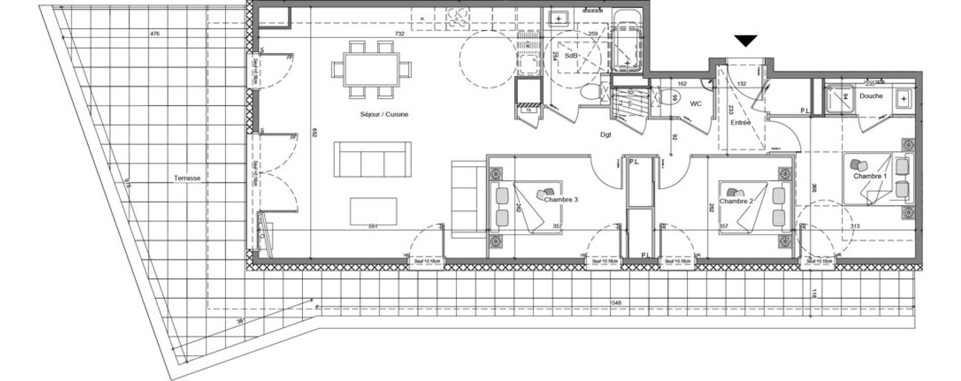 Appartement T4 de 93,05 m2 &agrave; V&eacute;traz-Monthoux Centre