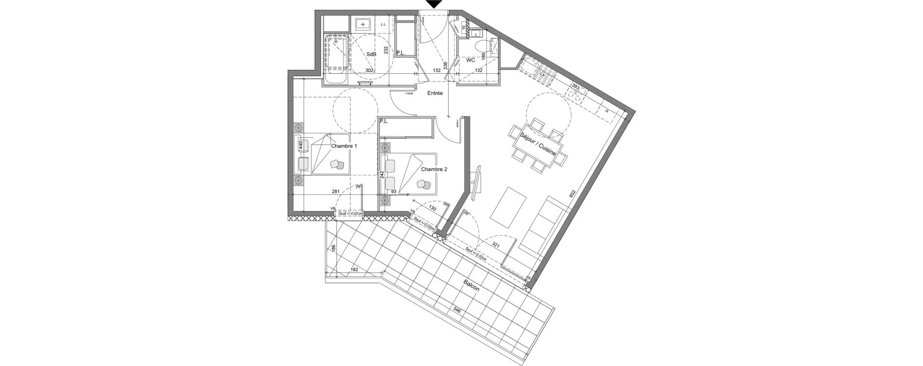 Appartement T3 de 60,68 m2 &agrave; V&eacute;traz-Monthoux Centre