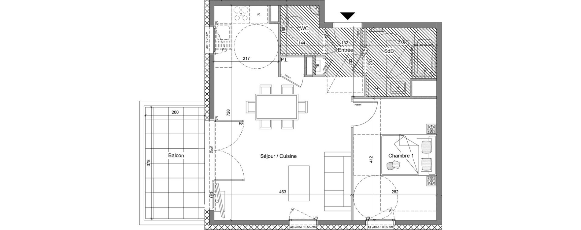 Appartement T2 de 49,23 m2 &agrave; V&eacute;traz-Monthoux Centre