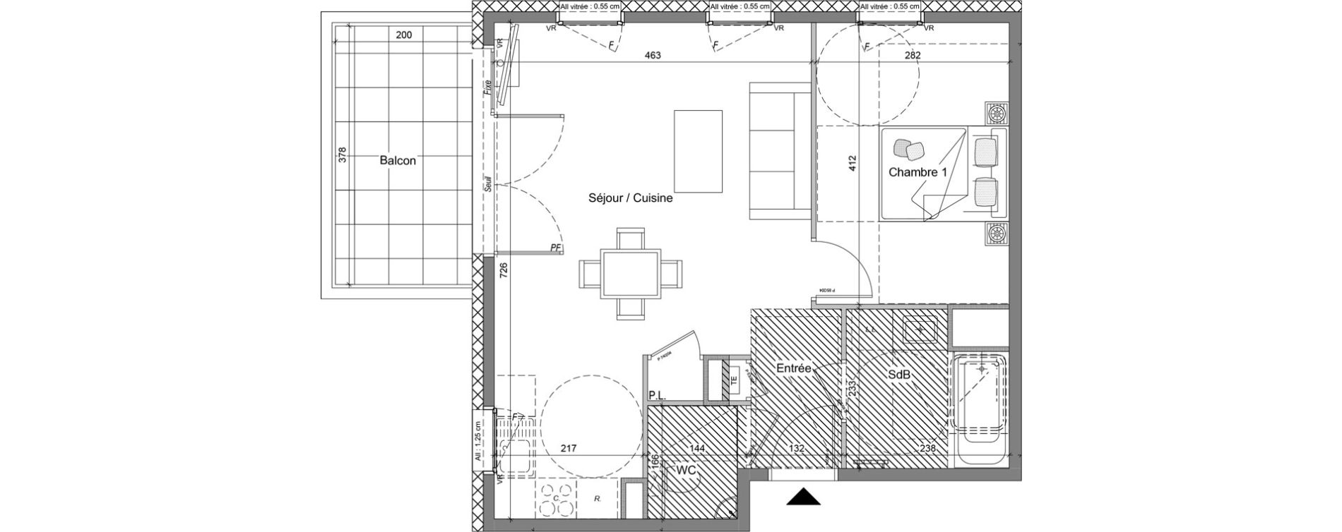 Appartement T2 de 49,16 m2 &agrave; V&eacute;traz-Monthoux Centre